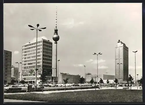 AK Berlin, Alexanderplatz mit Fernsehturm