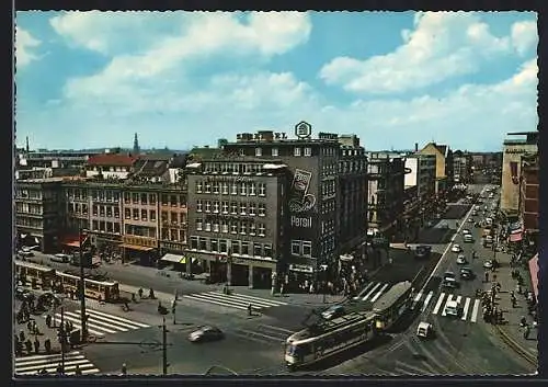 AK Hannover, Am Kröpke mit Strassenbahn