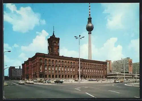 AK Berlin, Rotes Rathaus und Fernsehturm