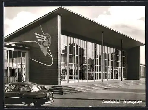 AK Aschaffenburg am Main, Empfangshalle des Hauptbahnhofs