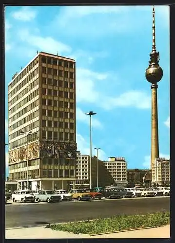 AK Berlin, Haus des Lehrers und Fernsehturm am Alexanderplatz