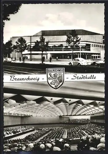 AK Braunschweig, Stadthalle und Wappen