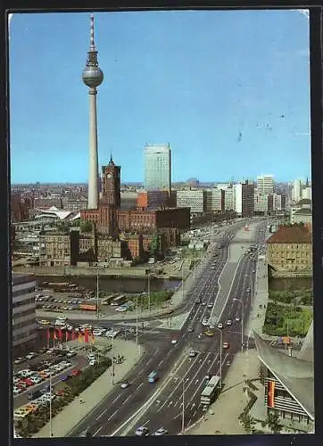 AK Berlin, Blick zum Stadtzentrum, Fernsehturm