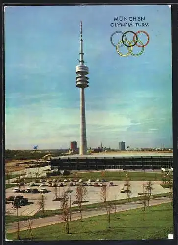 AK München, Blick zum Olympia-Turm