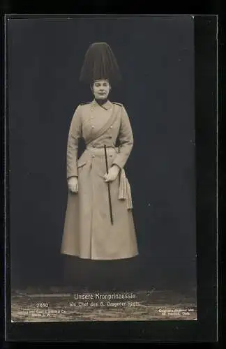 AK Kronprinzessin Cecilie in Uniform des 8. Dragoner-Regts.