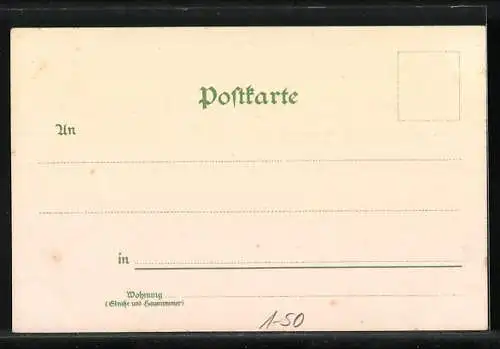 Lithographie Kaiserin Auguste Victoria Königin von Preussen auf der Parade zu Pferde