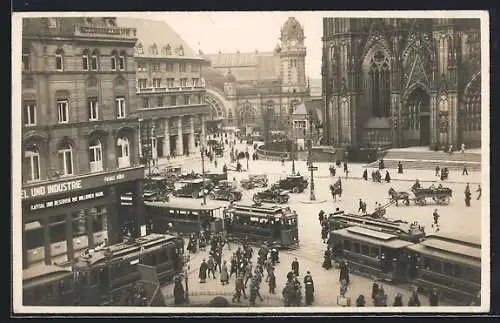 AK Köln, Marktplatz mit Strassenbahn