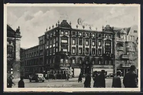 AK Posen / Poznan, Blick zum Hotel Bazar