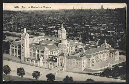 AK München, Deutsches Museum aus der Vogelschau
