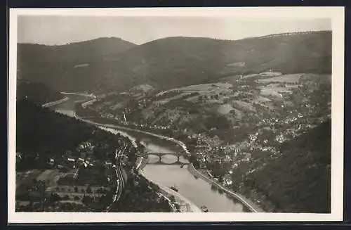 AK Schlierbach-Aue /Heidelberg, Ortsansicht mit Ziegelhausen aus der Vogelschau