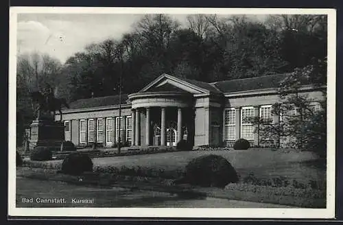 AK Bad Cannstatt, Kursaal mit Reiterdenkmal