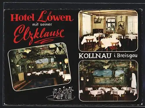 AK Kollnau i. Br., Das Hotel Löwen mit Abendlokal Elzklause, Inh. Herbert Rohde