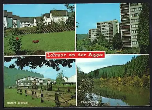 AK Lohmar an der Agger, Reithof Waldeck, Hochhäuser, Johannesweiher