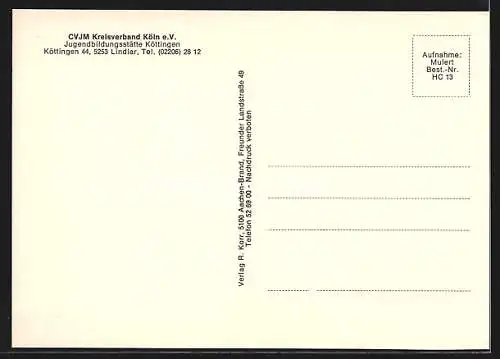 AK Köttingen /Lindlar, CVJM Kreisverband Köln e. V., Jugendbildungsstätte, Innenansicht