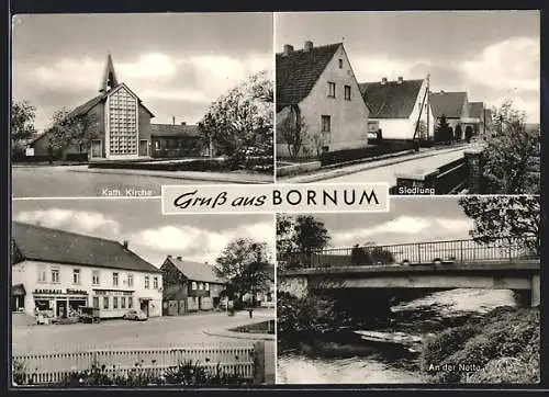 AK Bornum / Harz, Kaufhaus, Siedlung, Nettebrücke