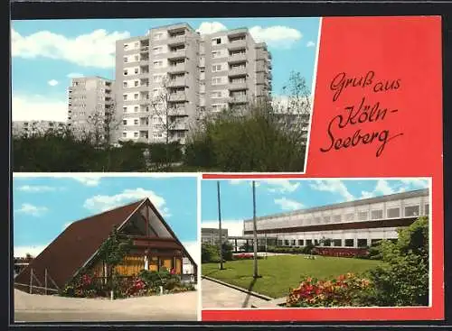 AK Köln-Seeberg, Hochhaus, Falchdachbau, Spitzdachhaus