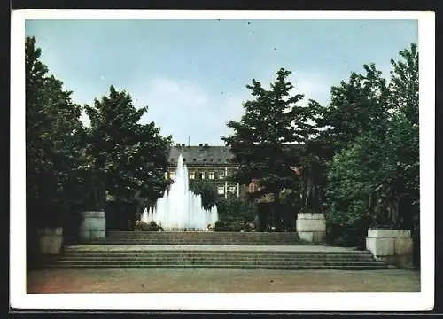 AK Chemnitz, Am Schlossteich mit Schillingschen Figuren