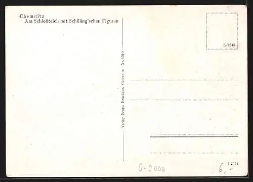 AK Chemnitz, Am Schlossteich mit Schillingschen Figuren