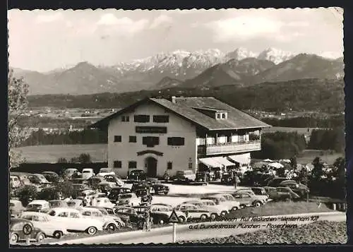 AK Feldkirchen-Westerham, Berghotel Aschbach mit Bergblick aus der Vogelschau