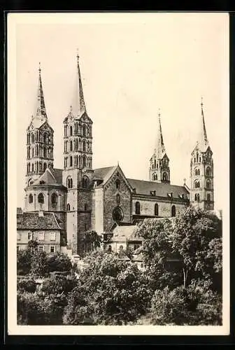 Foto-AK Deutscher Kunstverlag, Nr. 51, Walter Hege: Bamberg, Dom von Südwesten gesehen