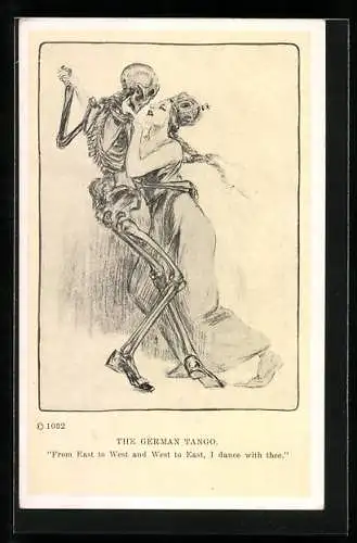 Künstler-AK Louis Raemaekers: Der Tod tanzt mit der Germania den German Tango