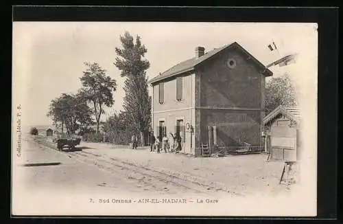 AK Ain-El-Hadjar, La Gare, Bahnhof