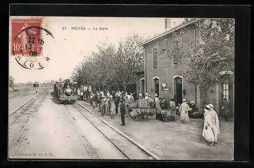 AK Médéa, La Gare, Bahnhof