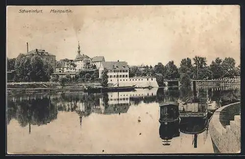 AK Schweinfurt, Mainpartie mit Dampfboot