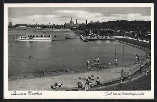 AK Hannover, Blick von der Strandbadgaststätte, Inhaber Hermann Werner