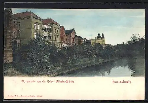 AK Braunschweig, Oderpartie von der Kaiser Wilhelm-Brücke