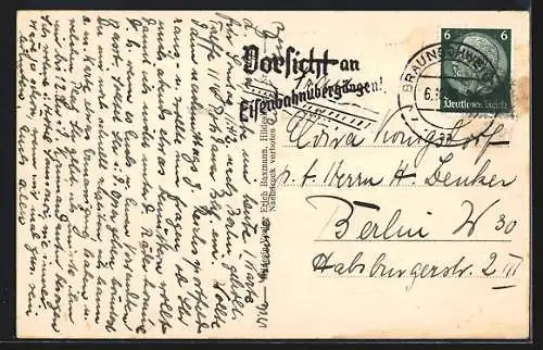 AK Braunschweig, Kaiser-Wilhelm-Strasse aus der Vogelschau