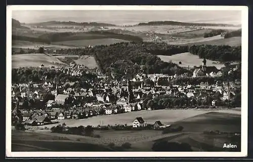 AK Aalen in Württbg., Generalansicht der Stadt, Blick zur Kirche