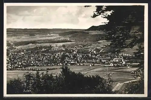 AK Aalen, Panorama vom Wald aus gesehen