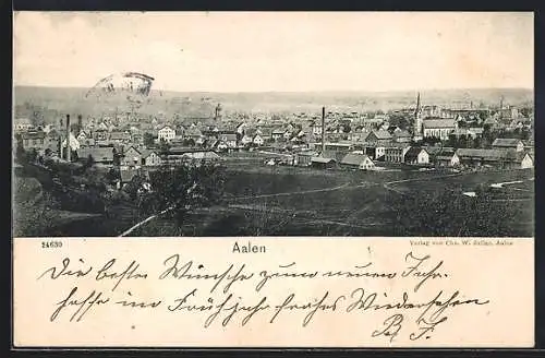 AK Aalen, Teilansicht mit Kirche