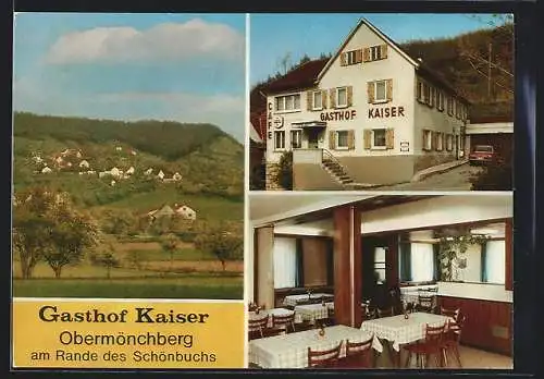 AK Obermönchberg /Herrenberg, Gasthof-Cafsse Kaiser, Bes. K. Bandel