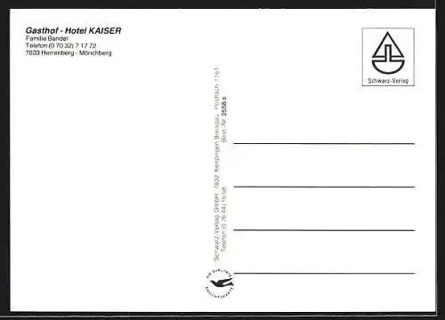 AK Herrenberg-Mönchberg, Gasthof-Hotel Kaiser, Bes. Fam. Bandel