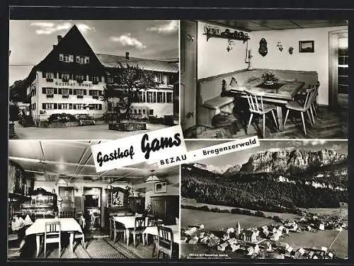 AK Bezau /Bregenzerwald, Gasthof Gams mit Ortsansicht