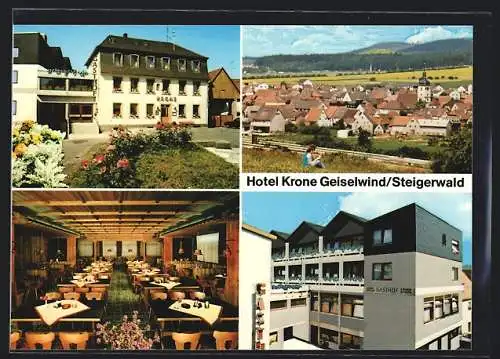 AK Geiselwind /Steigerwald, Hotel Krone, Inh. Erwin Müller, Kirchplatz 2