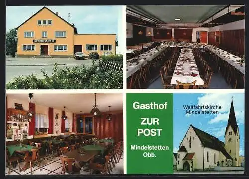 AK Mindelstetten /Obb., Gasthof zur Post, Bes. Fam. Stengl, Hauptstrasse 12