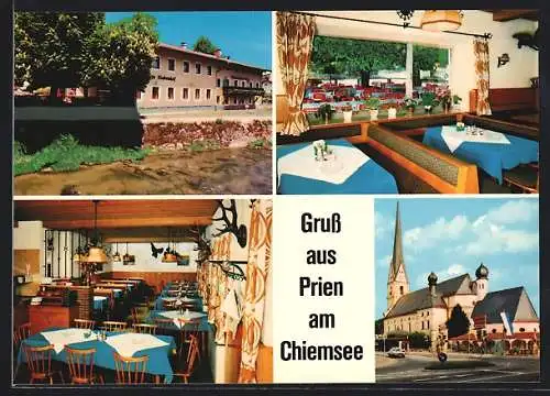 AK Prien am Chiemsee, Gasthaus Lindenhof, Bes. L. u. Th. Heinrich, Rathausstr. 24