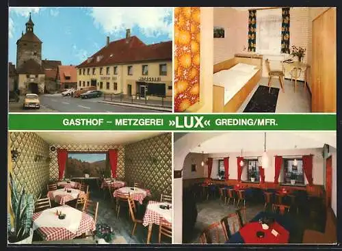 AK Greding /Mfr., Gasthof-Metzgerei Lux, Inh. F. und A. Plank