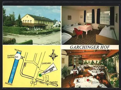 AK Garching / Hochbrück, Gaststätte Garchinger Hof, Inh. A. u. E. Schwarz, Kreuzstrasse 20