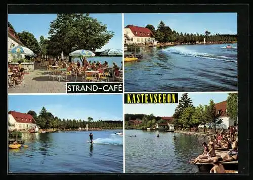 AK Glonn bei München, Strand-Café Kastenseeon, Inh. Otto Lamm, Terrasse, Seepartien