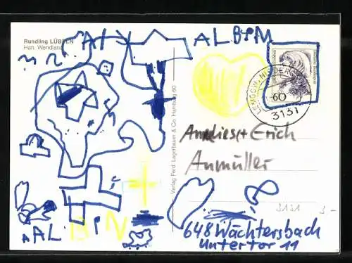 AK Lübeln, Ortsansicht im Rundling