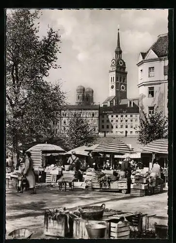 AK München, Idyll am Viktualienmarkt