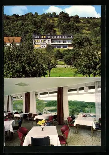 AK Wallendorf / Eifel, Pension Restaurant Wallstein, Aussen- und Innenansicht