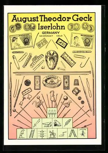 AK Iserlohn, August Theodor Geck, Amazona Erzeugnisse seit 1840