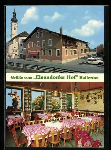 AK Elsendorf / Hallertau, Gasthof und Metzgerei Elsendorfer Hof, mit Speisesaal, Inh. Familie Bösl