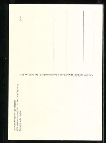AK Weihenlinden /Obb., Gasthof Metzgerei Strassmeier, Innen- und Aussenansicht