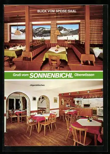 AK Oberwössen /Chiemgau, Hotel Restaurant Gästehaus Sonnenbichl, Hinterwössen 1, Bes. Fam. Teufer-Knöppler